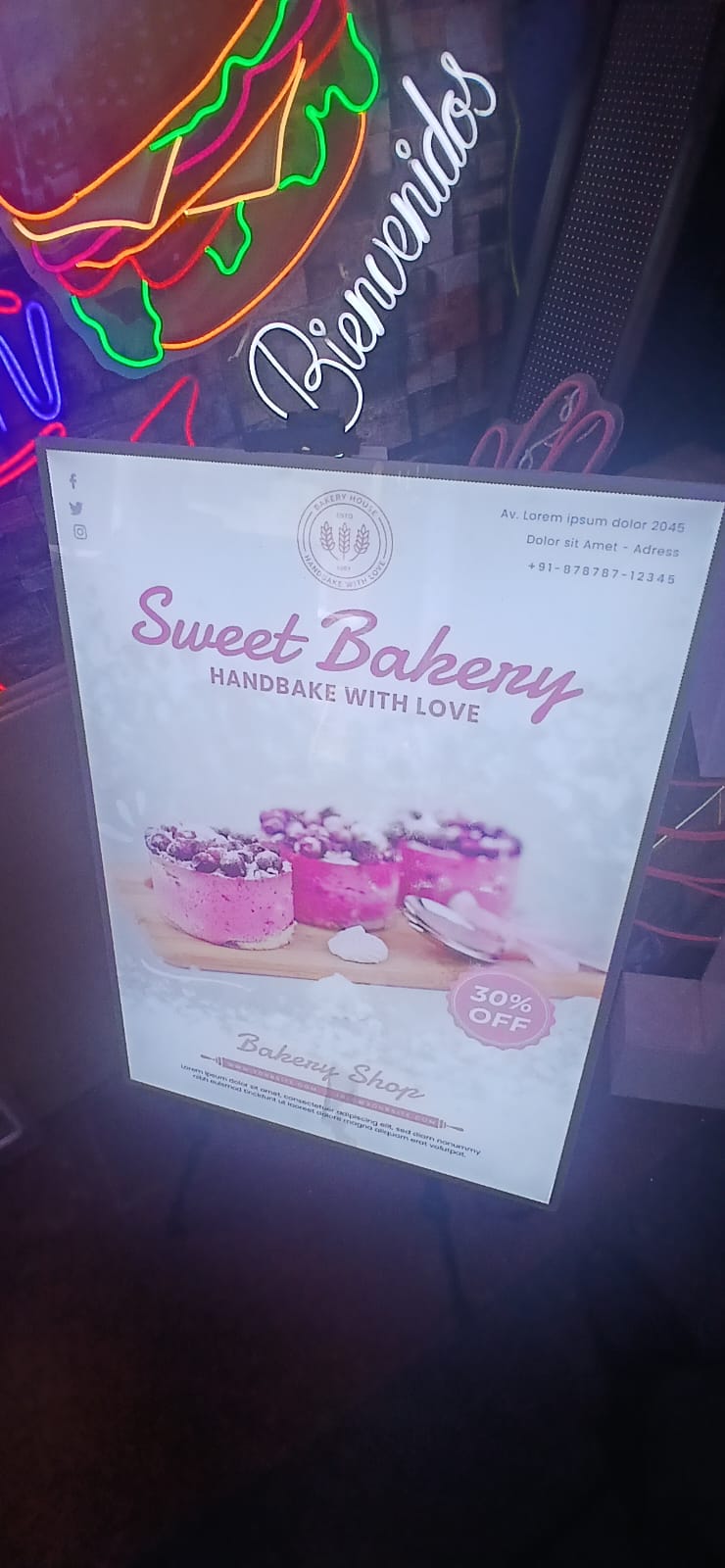 Backlight renovable pantalla para tiendas.