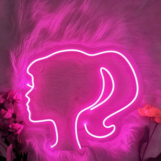 Silueta Neón Led Barbie