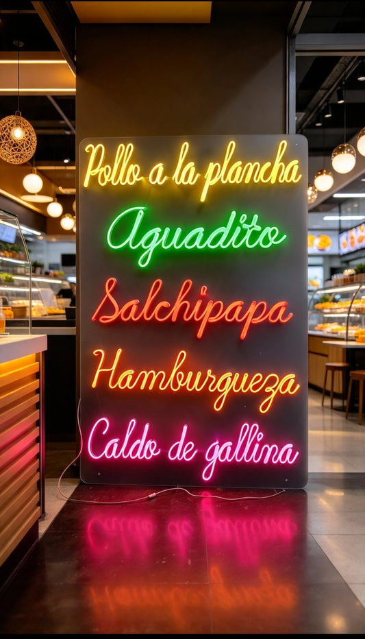 CARTEL EN LUCES LED 1M X 65CM